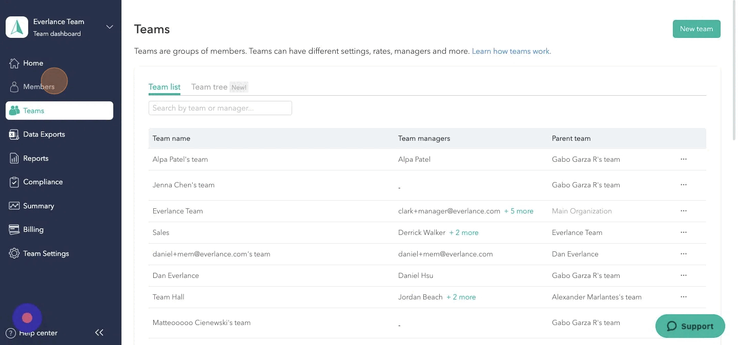 View and modify team member information in Everlance dashboard - Step 1 (1).gif