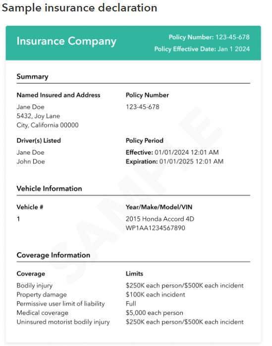 How to Find and Read Your Insurance Declaration Page – Everlance 